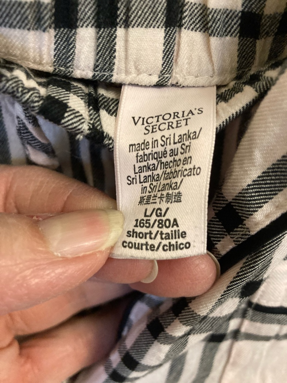 Victoria's Secret Pink and Black Plaid Two-Piece Pajama Set - Picture 3 of 11